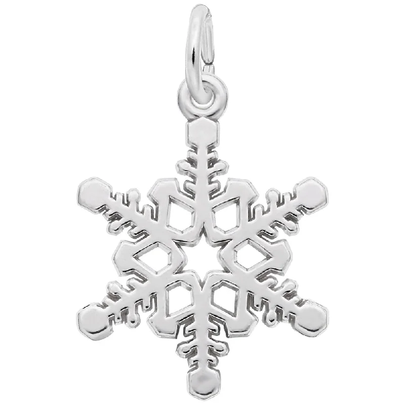 Beautiful necklaces and pendants with natural stones for an earthy, organic vibe-Sterling Silver Snowflake Charm