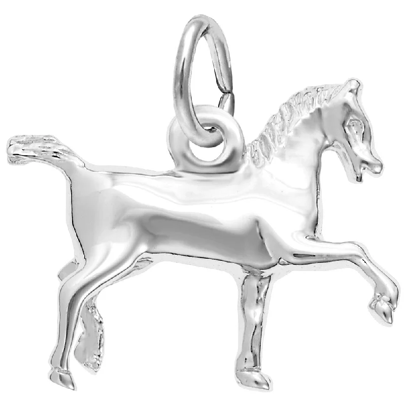 Necklaces and pendants with crescent moon designs for a celestial and mystical feel-Sterling Silver Trotting Horse Charm