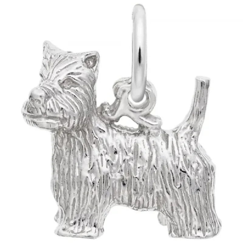 Necklaces and pendants with lock and key designs for a symbolic gesture-Sterling Silver West Highland Terrier Dog Charm