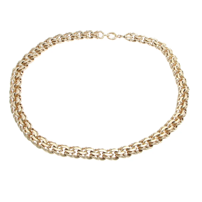 Necklaces and pendants with infinity love symbols for an eternal, romantic gesture-Tiffany & Co. Double Curb Chain Link Choker Necklace 14k Gold 9mm Wide 80.4g